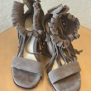 Maitiko x Free People Fringe Sandals - Brown